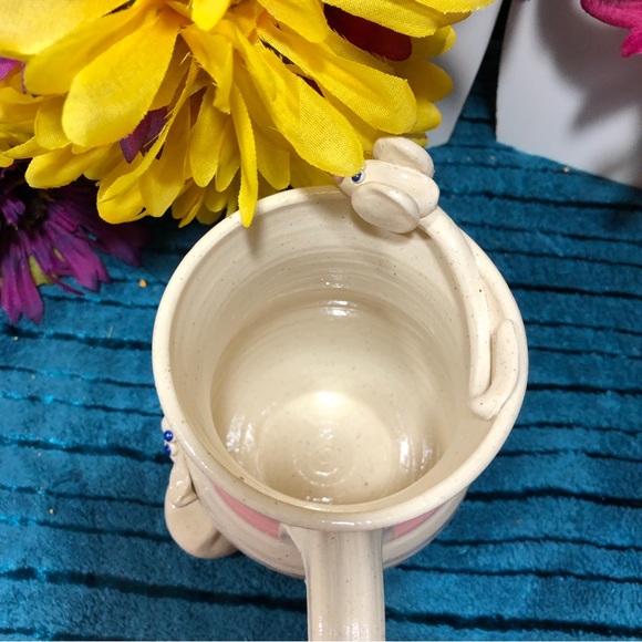 🆕 Francine Zajac Handmade Studio Pottery Art 3D Whimsical Cat & Mouse Clay Mug - Picture 8 of 14
